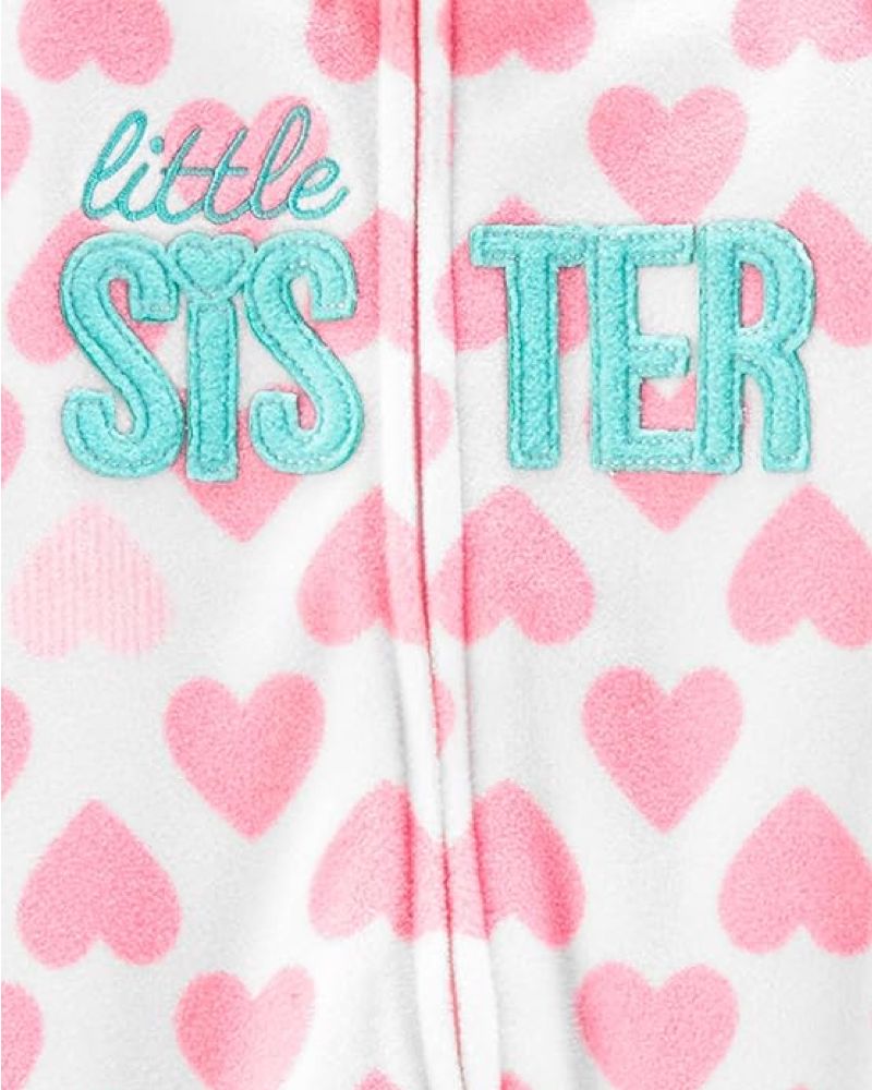 2 Pijamas en Fleece Diseño Little Sister