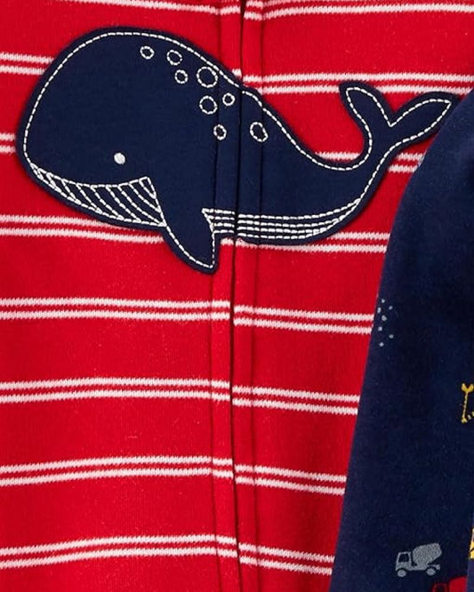2 Pijamas en Algodón Diseño Ballena