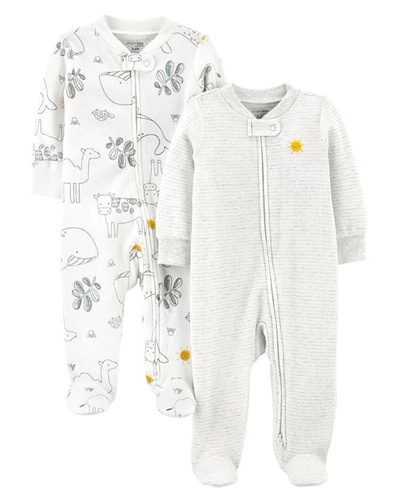 2 Pijamas en Algodón Térmico Diseño Animales