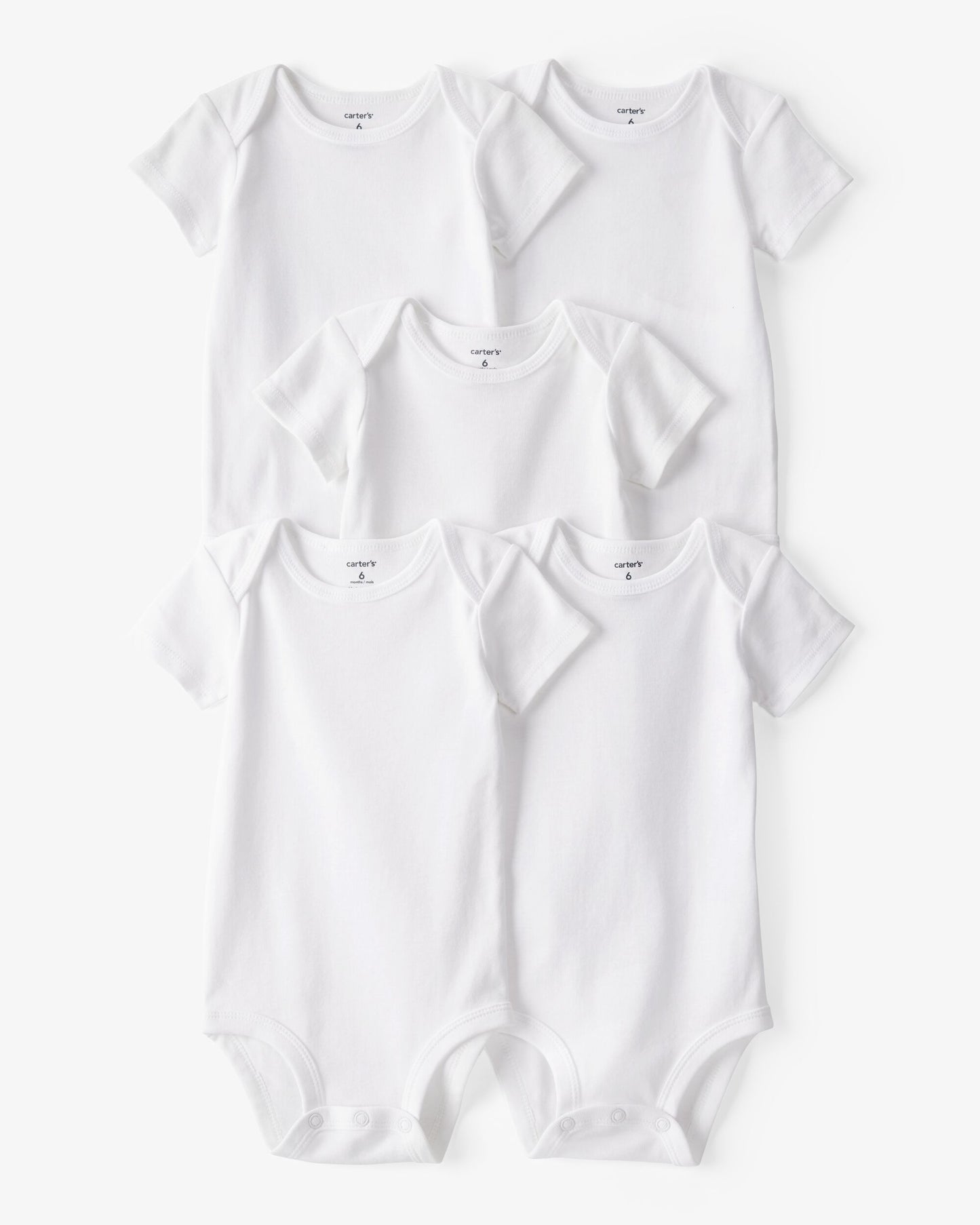 Set 5 Bodies Manga Corta Blancos
