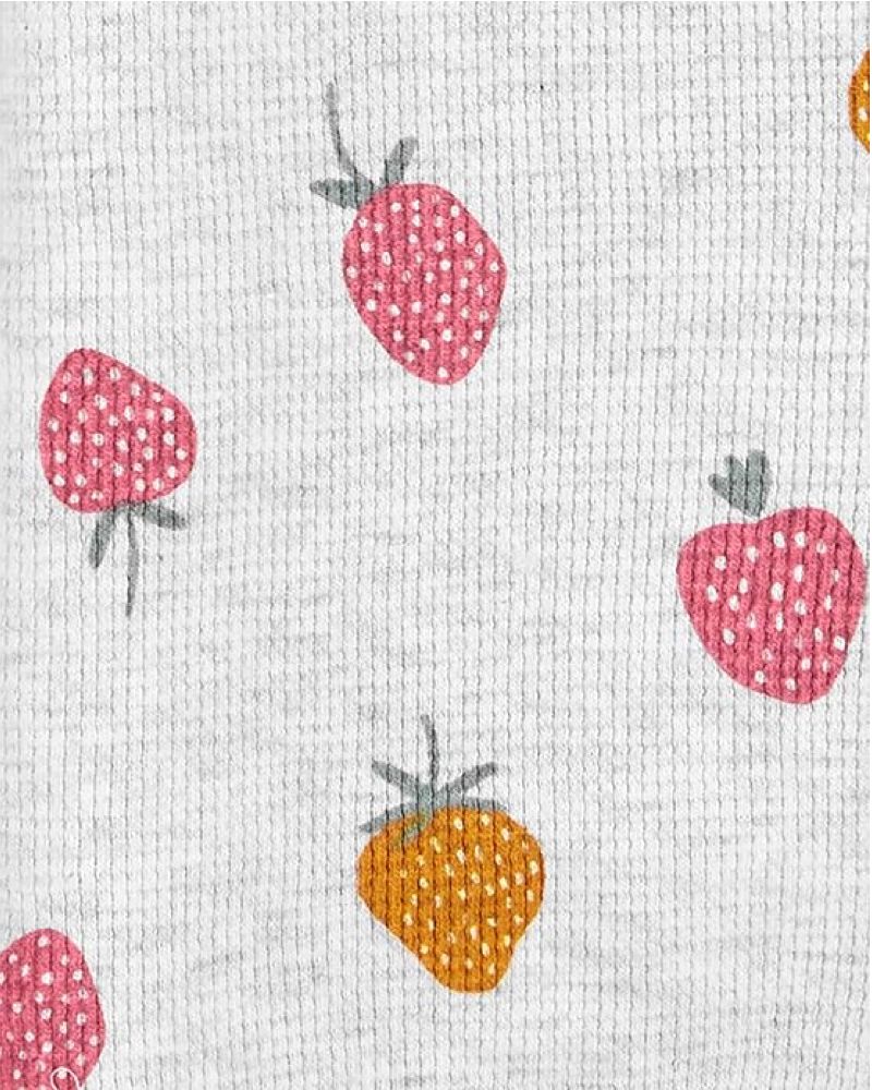 2 Pijamas en Algodón Térmico Diseño Jirafas y Fresas