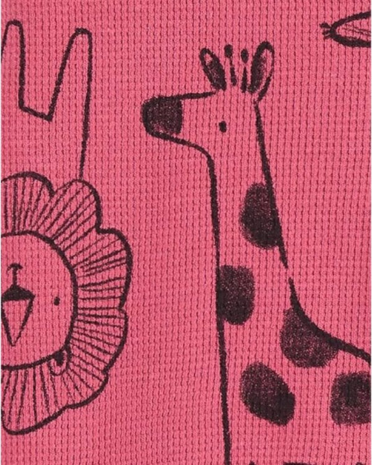 2 Pijamas en Algodón Térmico Diseño Jirafas y Fresas