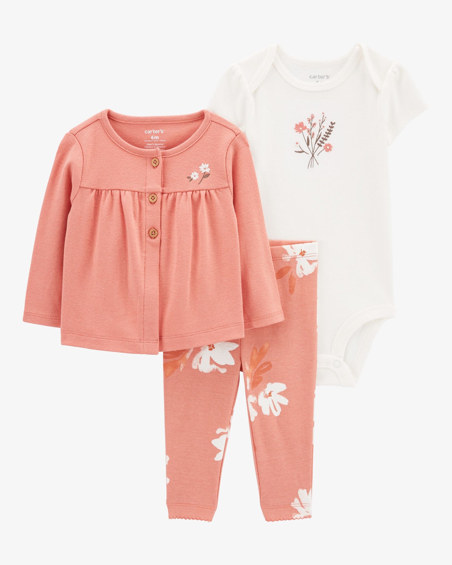 Conjunto 3 Piezas Chaqueta Floral