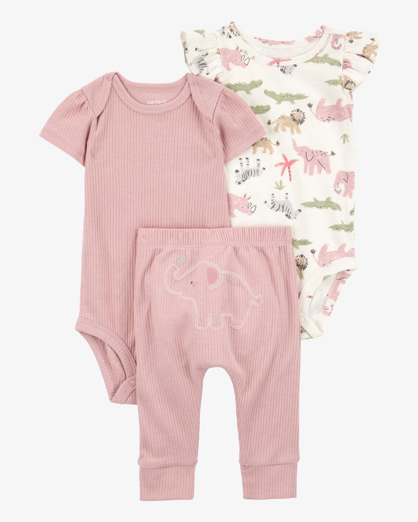 Conjunto 3 Piezas Diseño Pink Elephant