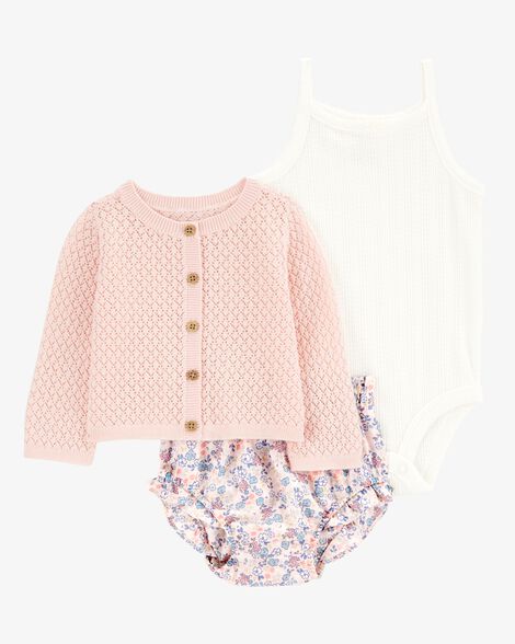 Conjunto 3 Piezas Corto Saco Tejido