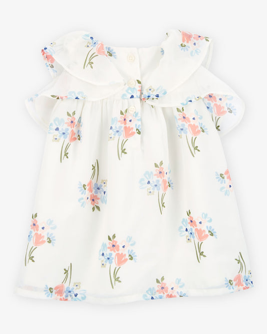 Vestido Marfil Diseño Floral