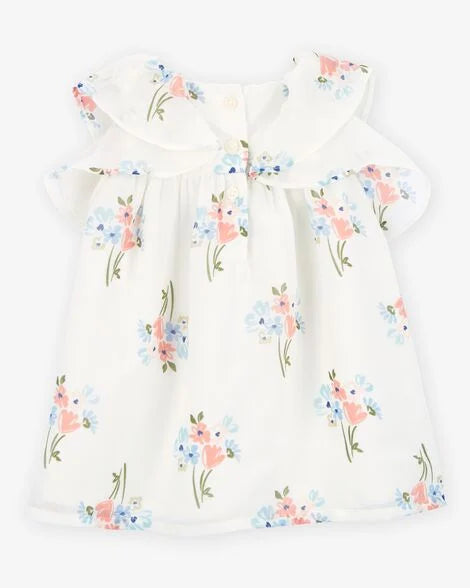 Vestido Marfil Diseño Floral