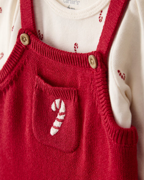 Vestido 2 Piezas Jardinera Candy Cane