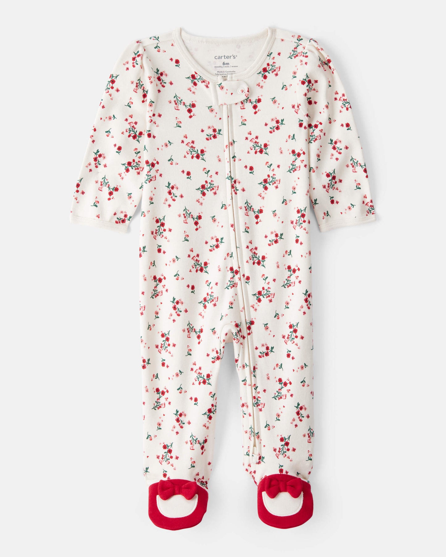 Pijama en Algodón Diseño Floral Navideño
