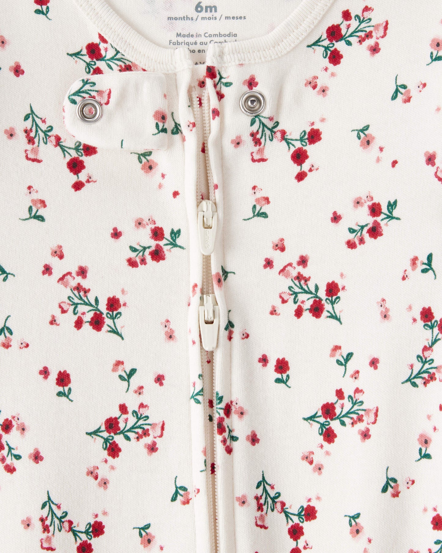 Pijama en Algodón Diseño Floral Navideño