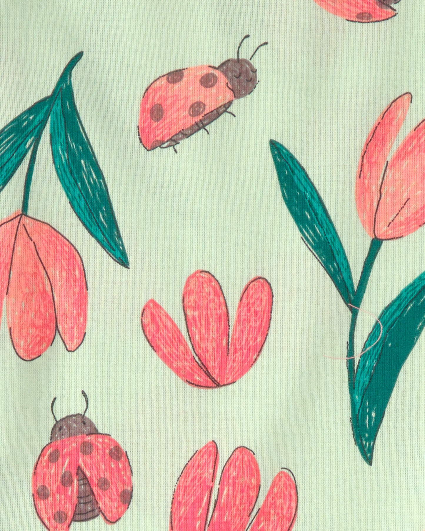 Pijama 4 Piezas en Algodón Diseño Ladybug