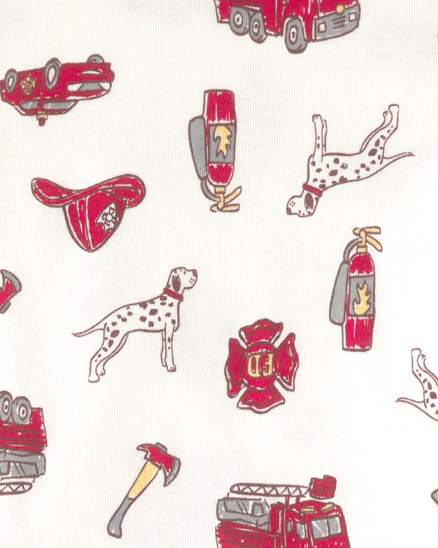 Pijama 4 Piezas en Algodón Diseño Firetruck