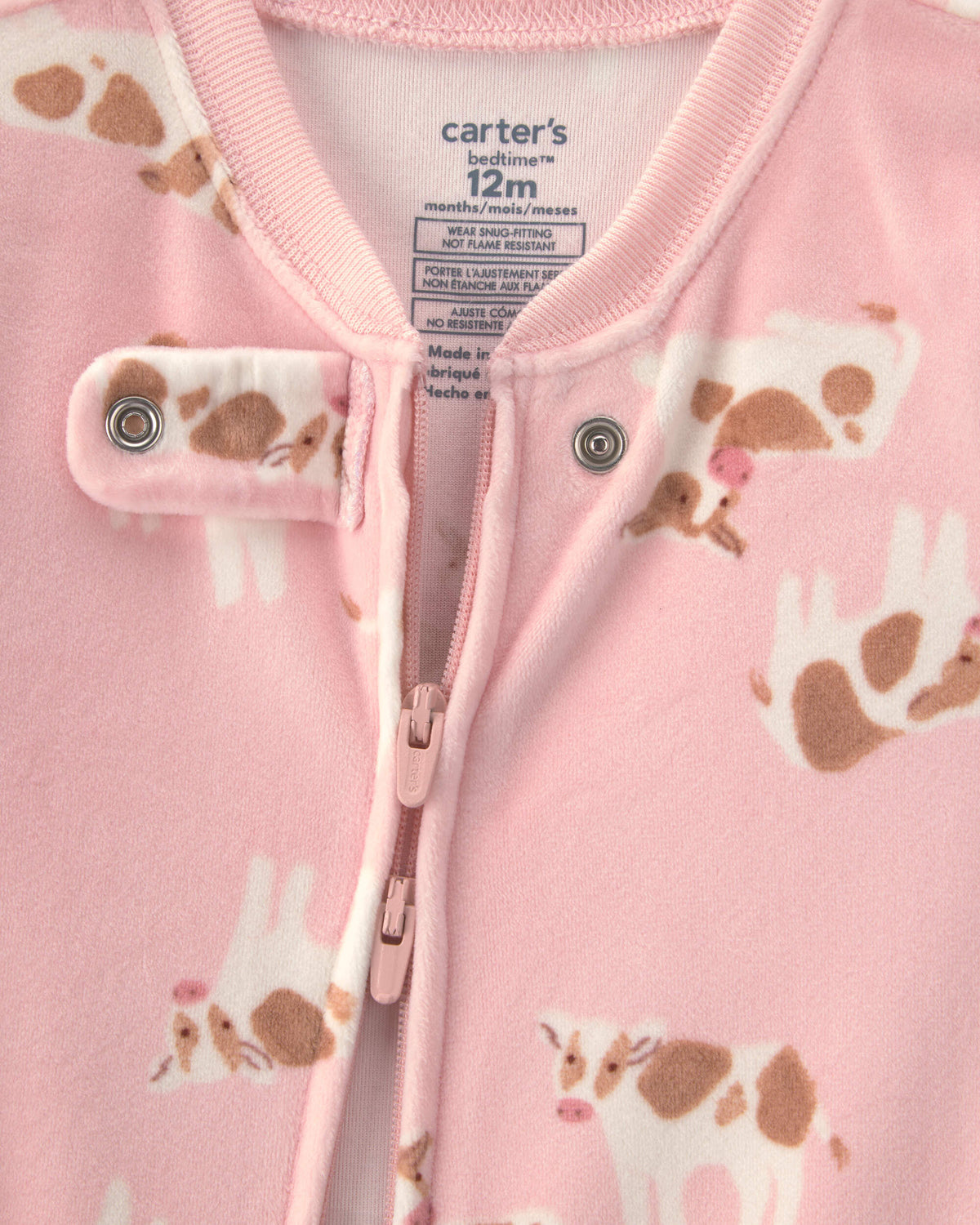 Pijama en Terciopelo Diseño Cow