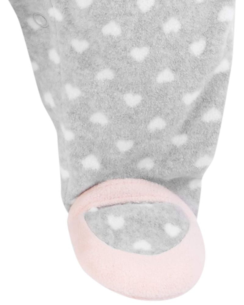 2 Pijamas en Fleece Diseño Corazones