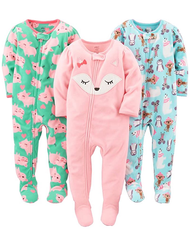 3 Pijamas en Fleece Diseño Fox