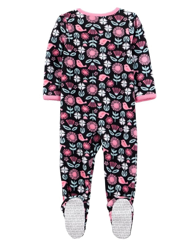 3 Pijamas en Fleece Diseño Corazones y Pandas