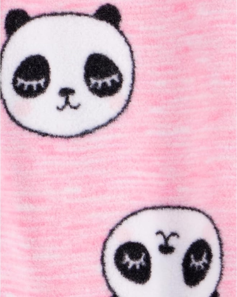 3 Pijamas en Fleece Diseño Corazones y Pandas