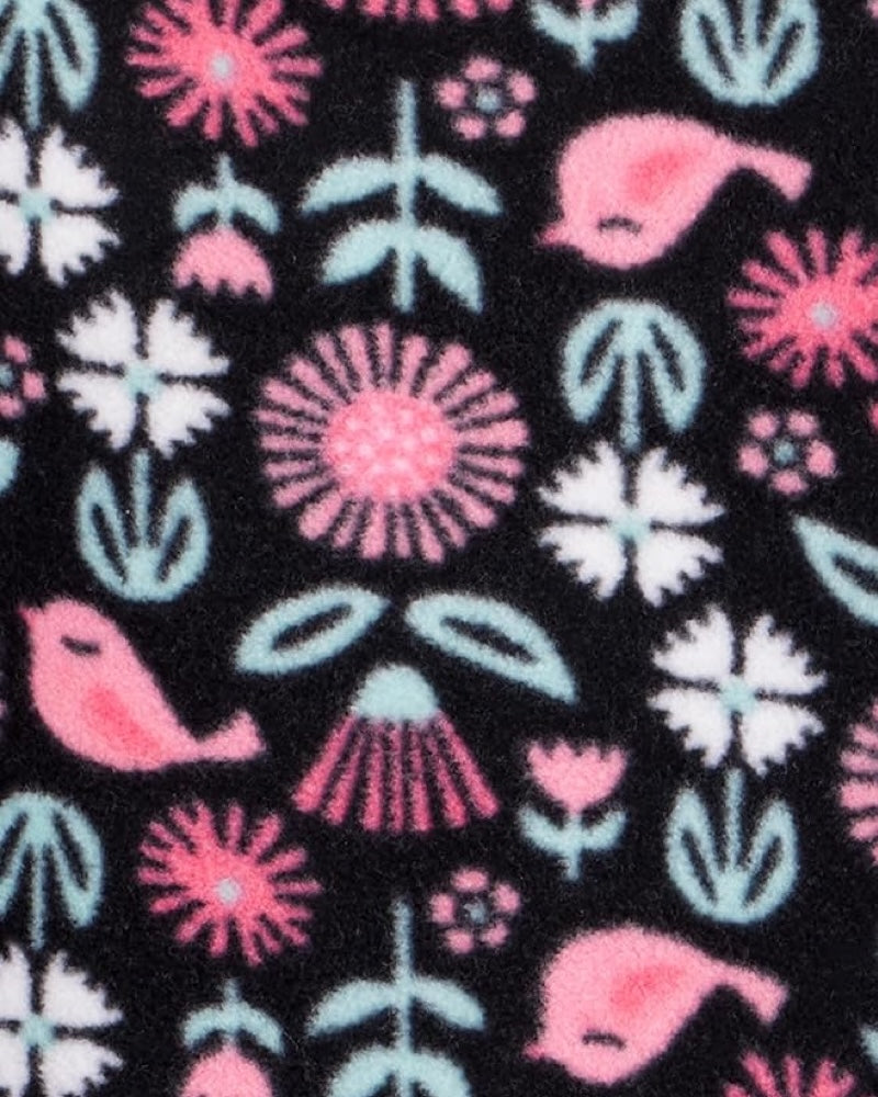 3 Pijamas en Fleece Diseño Corazones y Pandas