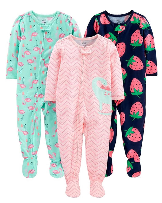 3 Pijamas en Algodón Diseño Fresas