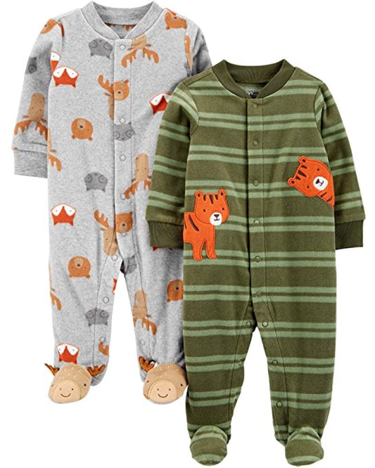 2 Pijamas en Fleece Diseño Tiger