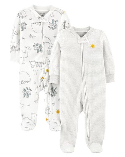 2 Pijamas en Algodón Térmico Diseño Animales