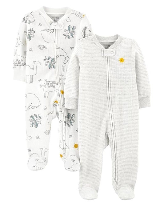 2 Pijamas en Algodón Térmico Diseño Animales