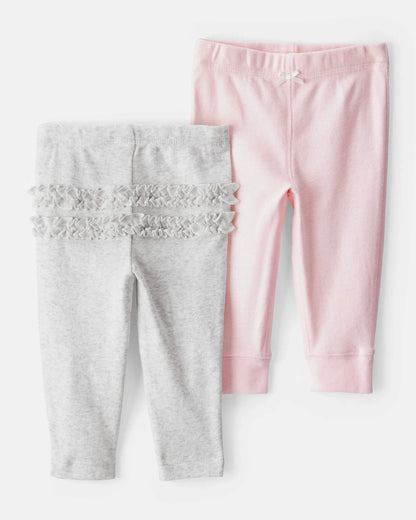 Set 2 Pantalones Diseño Rosa Gris