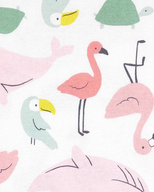 Set 6 Bodies Manga Corta Diseño Limones y Flamingos