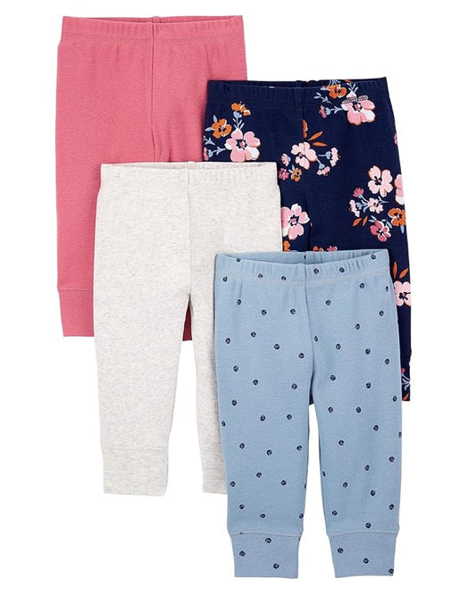 Set 4 Pantalones Diseño Puntos y Flores