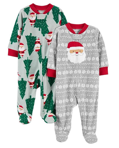 2 Pijamas en Fleece Diseño Navidad