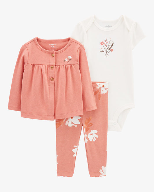 Conjunto 3 Piezas Chaqueta Floral