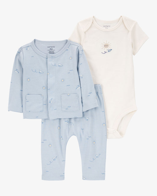 Conjunto 3 Piezas Saco Abierto Sun Airplane