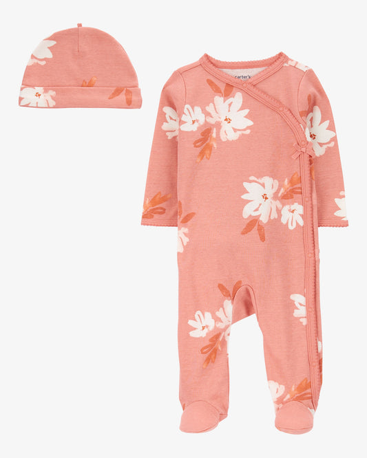 Conjunto/Pijama 2 Piezas Botones Diseño Flores