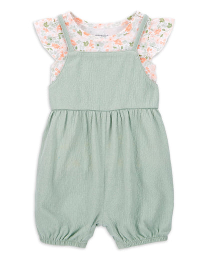 Conjunto 2 Piezas Overol Corto y Blusa Floral