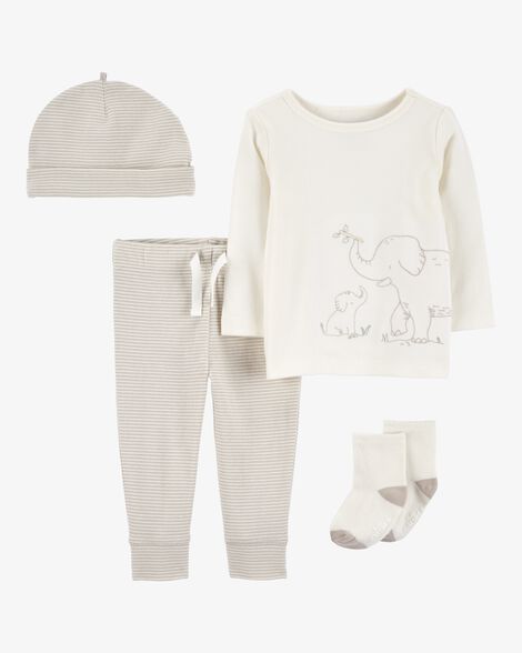 Conjunto/Pijama 4 Piezas Diseño Elephant