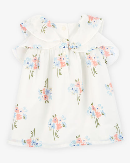Vestido Marfil Diseño Floral