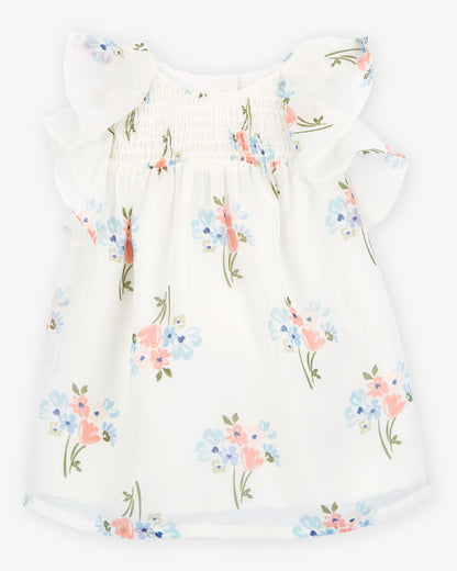 Vestido Marfil Diseño Floral