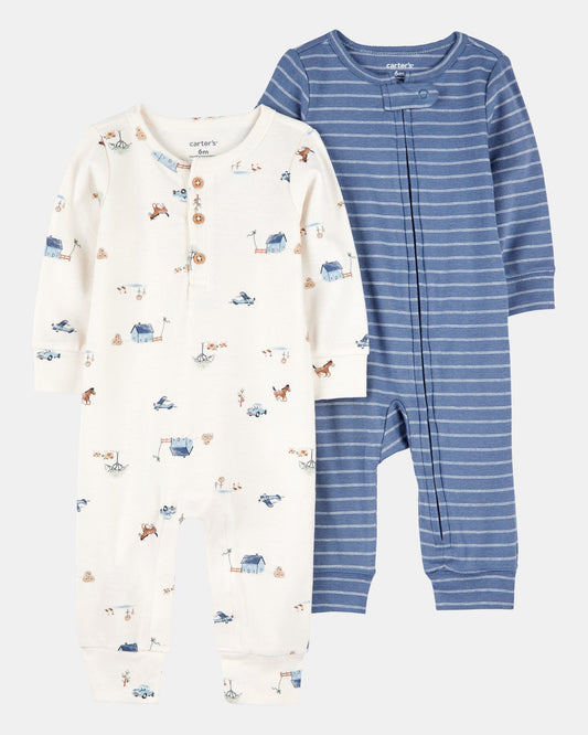 2 Pijamas en Algodón Diseño Farm
