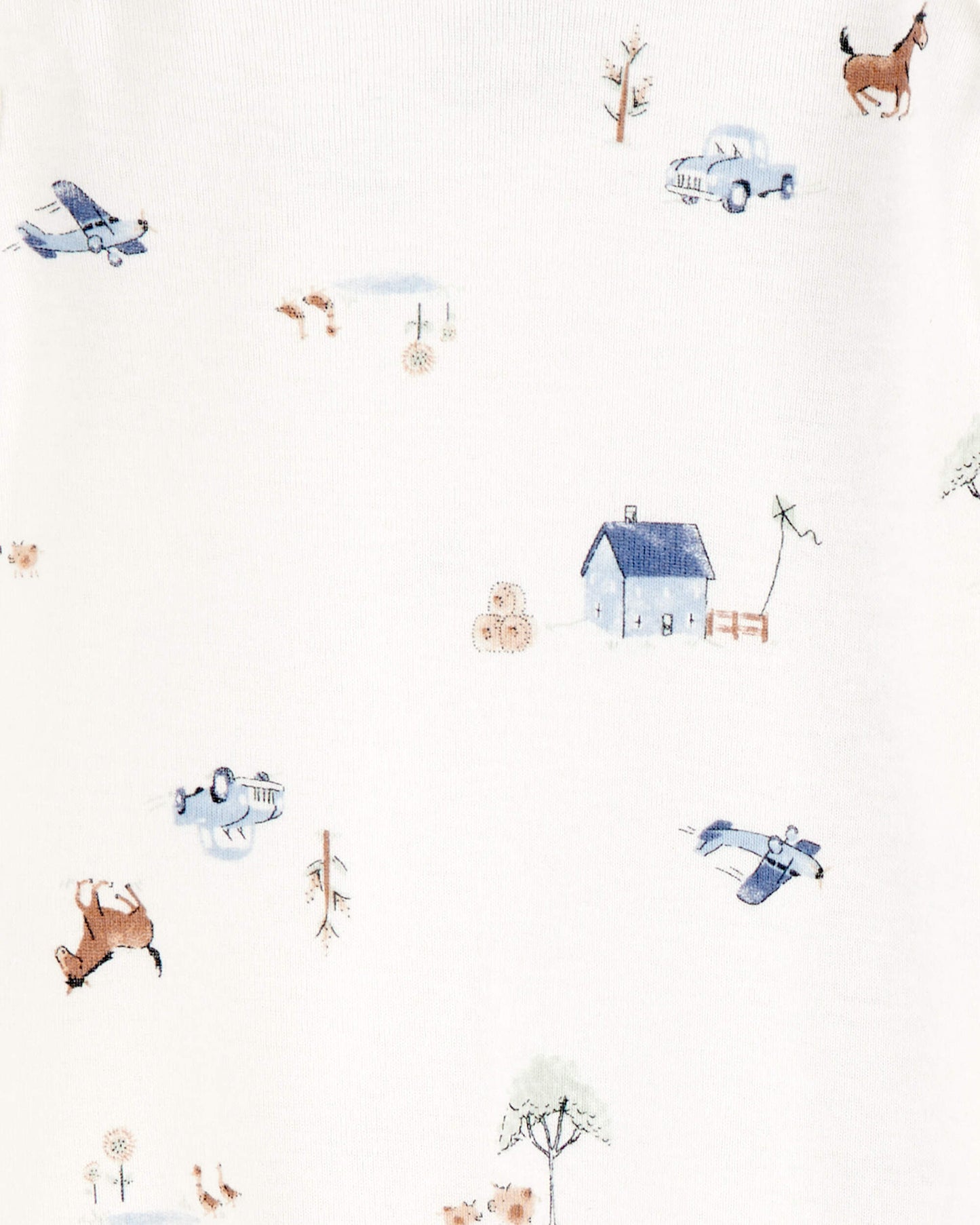 2 Sleepings Abiertos en Algodón Diseño Farm Blue
