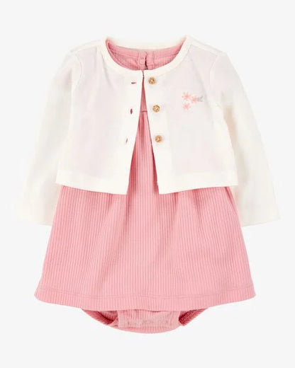 Vestido 2 Piezas Diseño Rosa