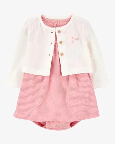 Vestido 2 Piezas Diseño Rosa