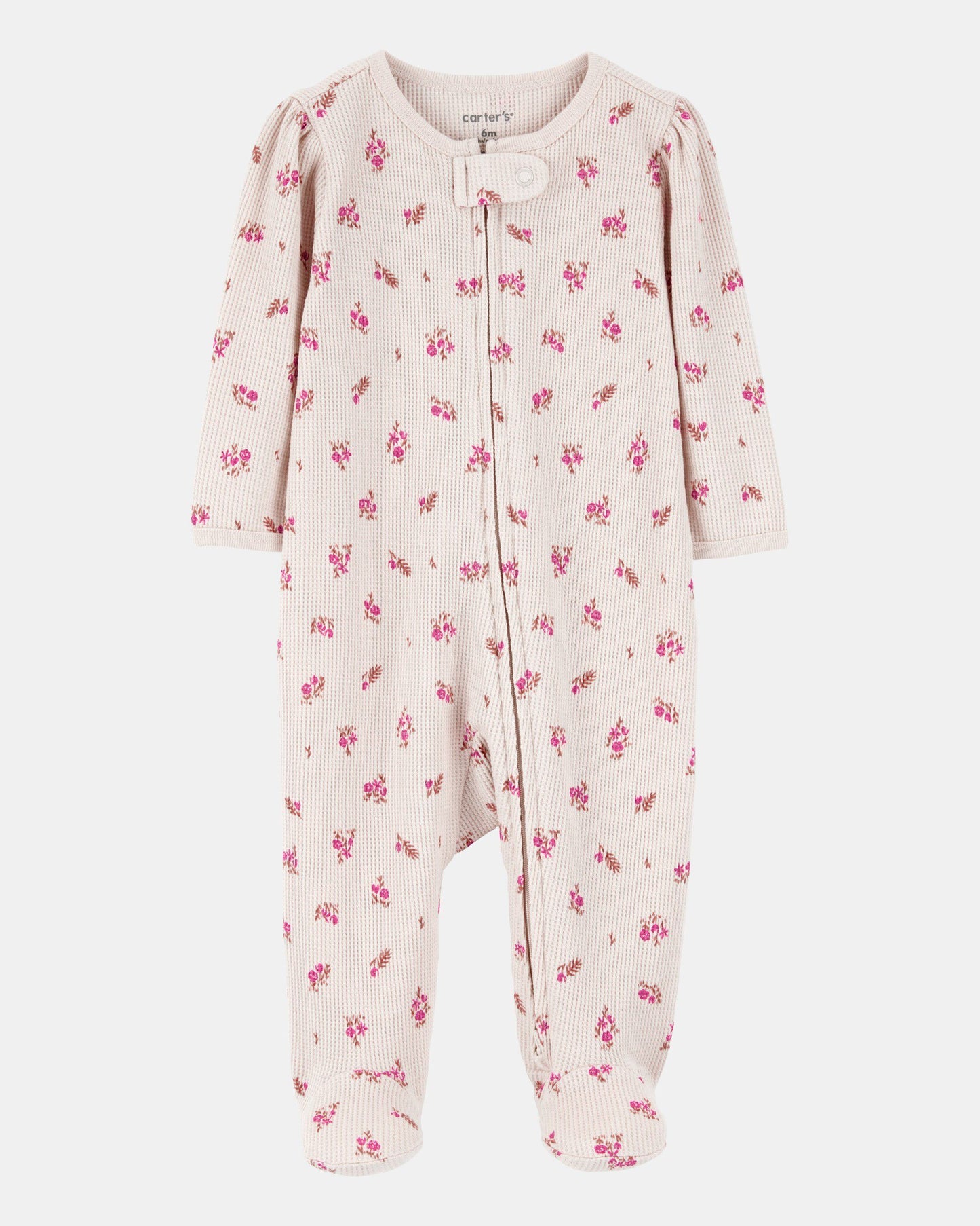 Pijama en Algodón Térmico Floral Khaki