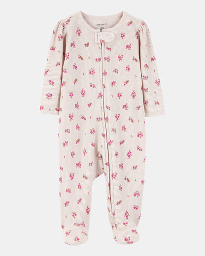 Pijama en Algodón Térmico Floral Khaki