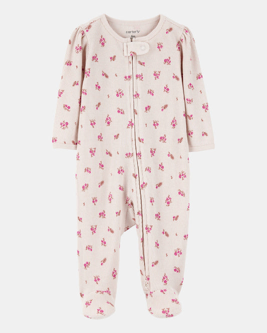 Pijama en Algodón Térmico Floral Khaki