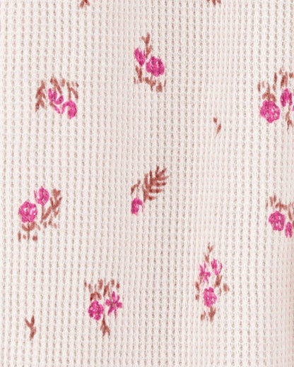 Pijama en Algodón Térmico Floral Khaki