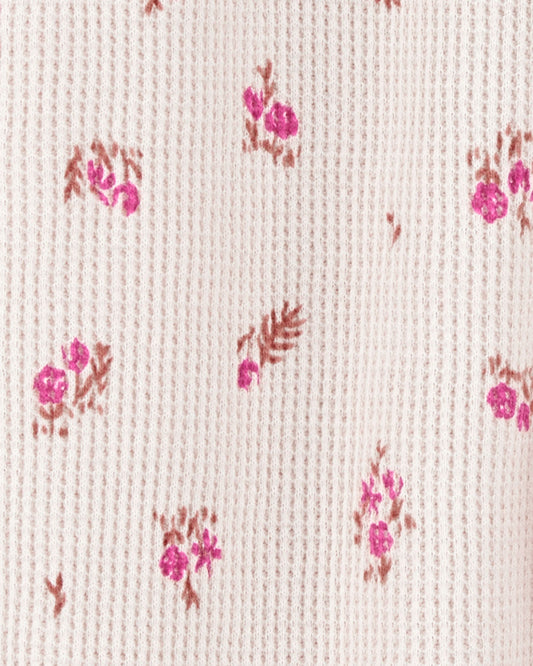Pijama en Algodón Térmico Floral Khaki