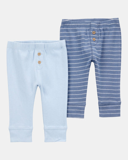 Set 2 Pantalones Diseño Rayas/Azul