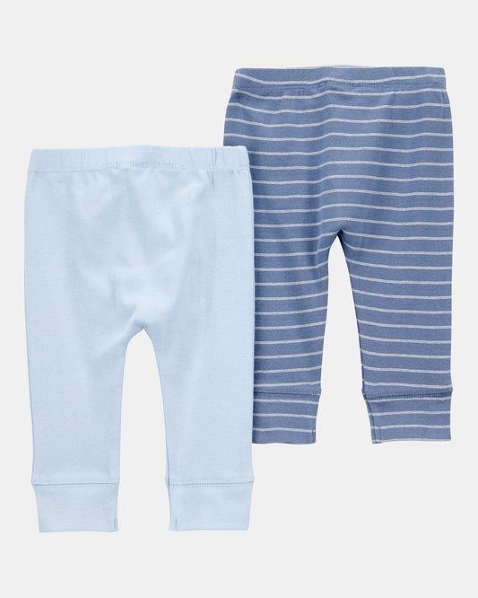 Set 2 Pantalones Diseño Rayas/Azul