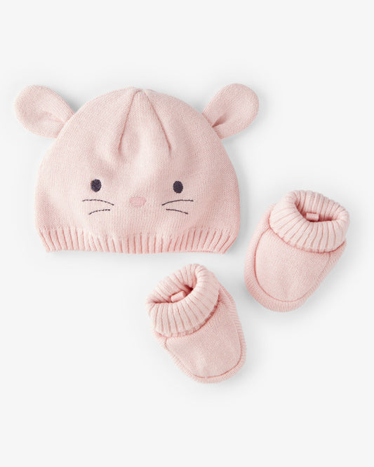 Set de Gorro & Botines Diseño Bunny