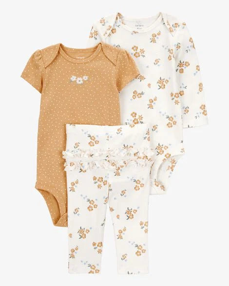 Conjunto 3 Piezas Diseño Floral
